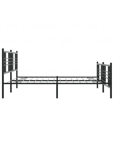 Giroletto con Testiera e Pediera Metallo Nero 193x203 cm