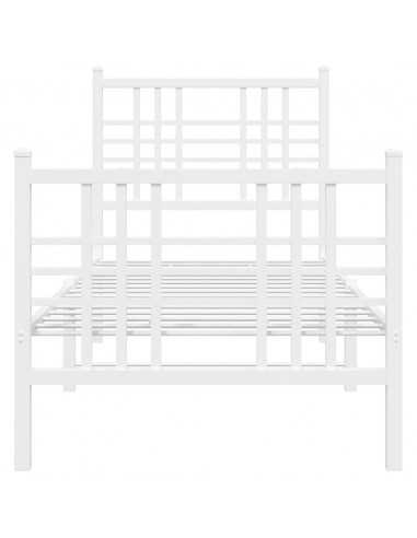 Giroletto con Testiera e Pediera Metallo Bianco 75x190 cm