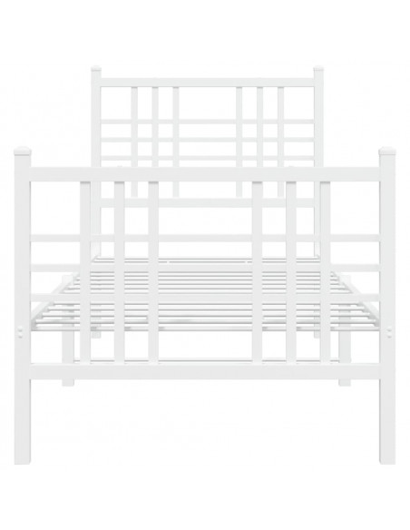 Giroletto con Testiera e Pediera Metallo Bianco 75x190 cm