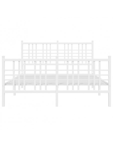 Giroletto con Testiera e Pediera Metallo Bianco 120x190 cm