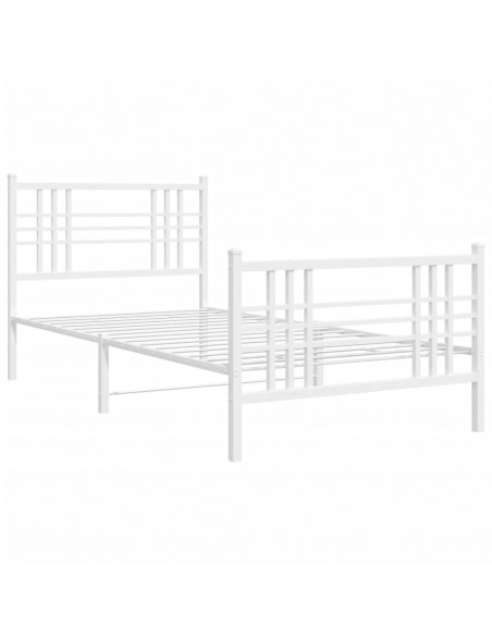 Giroletto con Testiera e Pediera Metallo Bianco 90x190 cm