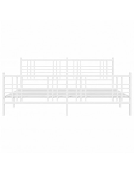 Giroletto con Testiera e Pediera Metallo Bianco 180x200 cm