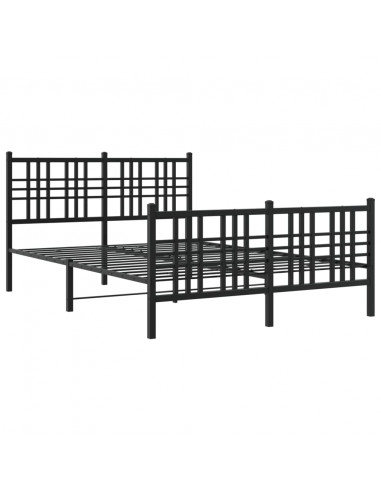 Giroletto con Testiera e Pediera Metallo Nero 137x190 cm