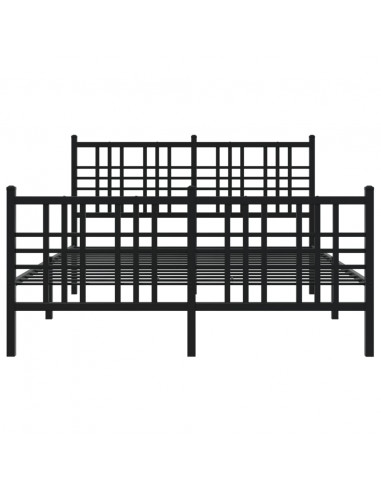 Giroletto con Testiera e Pediera Metallo Nero 137x190 cm