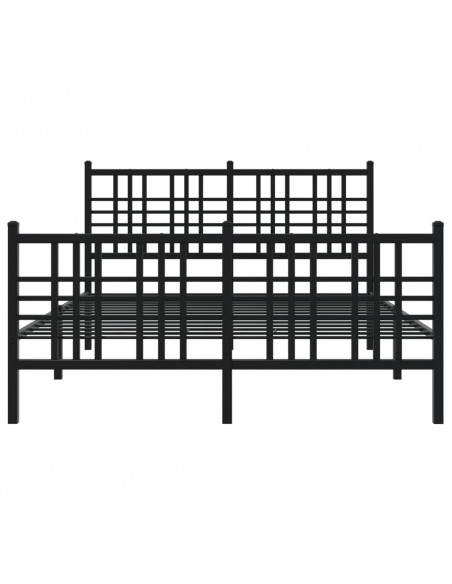 Giroletto con Testiera e Pediera Metallo Nero 137x190 cm