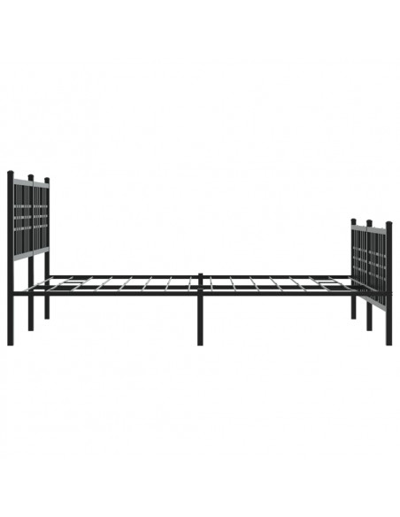 Giroletto con Testiera e Pediera Metallo Nero 137x190 cm