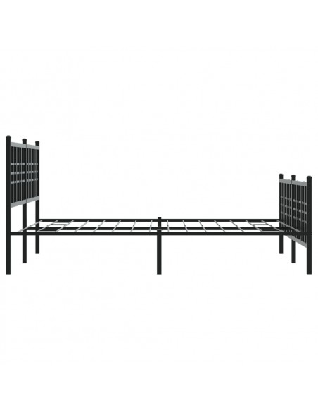 Giroletto con Testiera e Pediera Metallo Nero 120x200 cm