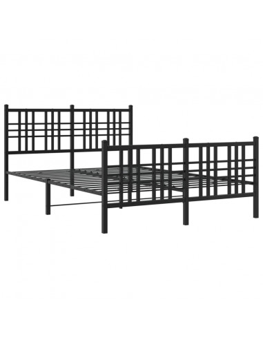 Giroletto con Testiera e Pediera Metallo Nero 140x190 cm