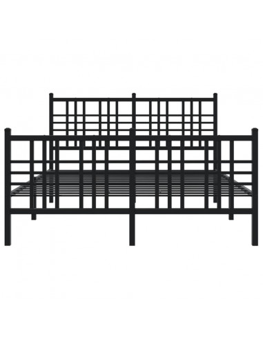 Giroletto con Testiera e Pediera Metallo Nero 140x190 cm