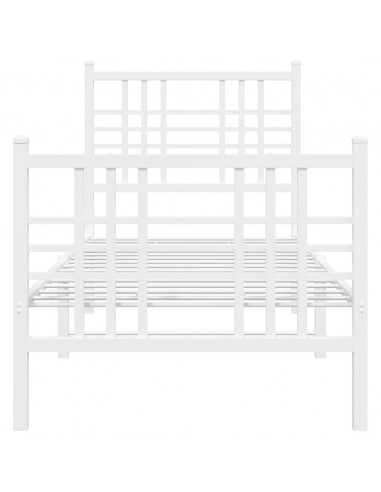 Giroletto con Testiera e Pediera Metallo Bianco 80x200 cm