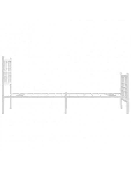 Giroletto con Testiera e Pediera Metallo Bianco 80x200 cm