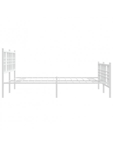 Giroletto con Testiera e Pediera Metallo Bianco 160x200 cm