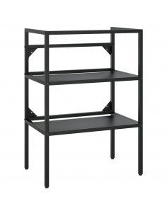 Struttura per Lavabo da Bagno Nera 59x38x83 cm in Ferro 2