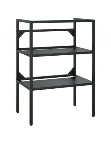 Struttura per Lavabo da Bagno Nera 59x38x83 cm in Ferro