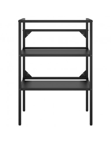 Struttura per Lavabo da Bagno Nera 59x38x83 cm in Ferro