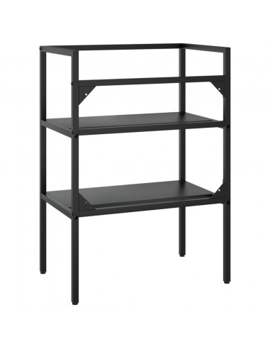 Struttura per Lavabo da Bagno Nera 59x38x83 cm in Ferro