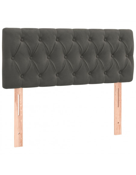 Giroletto a Molle con Materasso Grigio Scuro 120x190 cm Velluto
