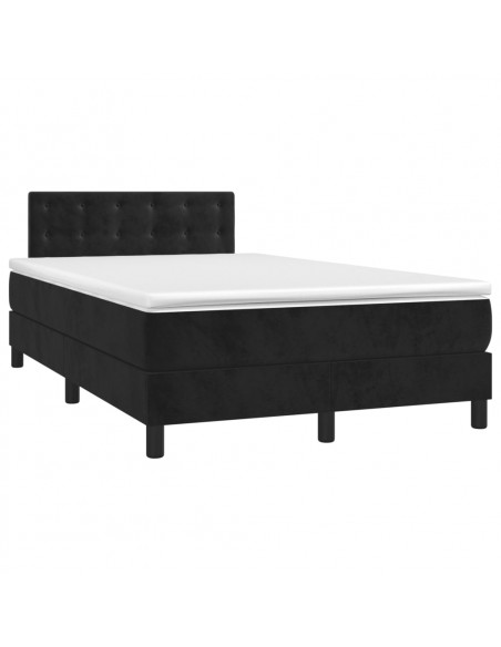 Giroletto a Molle con Materasso Nero 120x190 cm in Velluto
