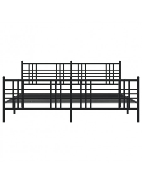 Giroletto con Testiera e Pediera Metallo Nero 183x213 cm