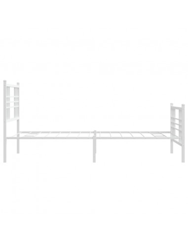 Giroletto con Testiera e Pediera Metallo Bianco 107x203 cm