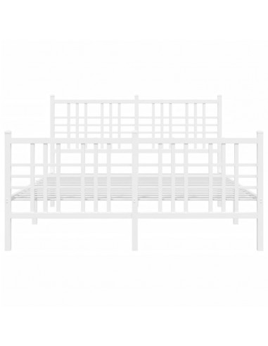 Giroletto con Testiera e Pediera Metallo Bianco 140x190 cm