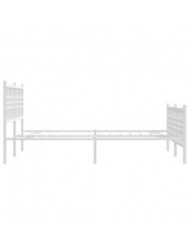 Giroletto con Testiera e Pediera Metallo Bianco 140x190 cm