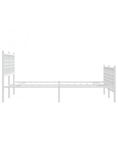 Giroletto con Testiera e Pediera Metallo Bianco 140x190 cm