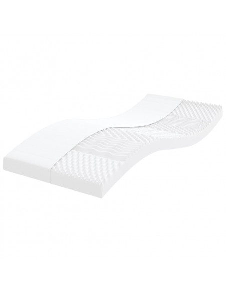 Materasso Schiuma per Bambini Bianco 80x160 7Zone Durezza 20ILD