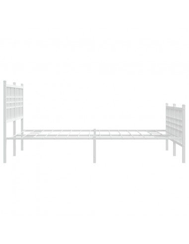 Giroletto con Testiera e Pediera Metallo Bianco 140x200 cm