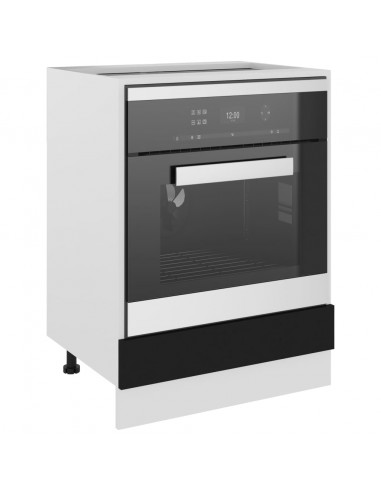 Mobile per Forno Nero 60x46x81,5 cm in Legno Multistrato