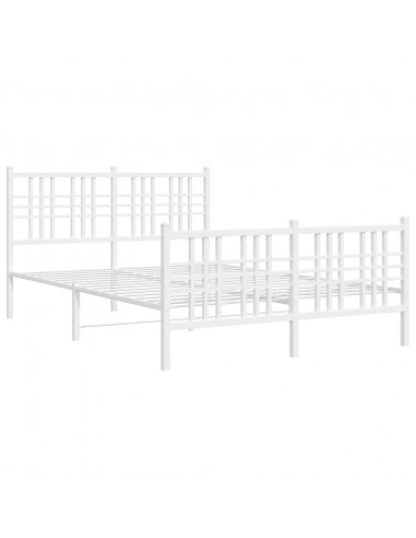 Giroletto con Testiera e Pediera Metallo Bianco 137x190 cm