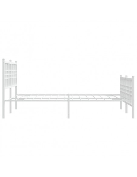 Giroletto con Testiera e Pediera Metallo Bianco 137x190 cm