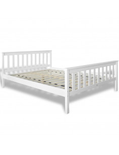 Letto con Materasso in Massello di Pino 140x200 cm 2