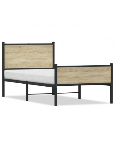 Giroletto con Testiera&Pediera Metallo Rovere Sonoma 75x190 cm