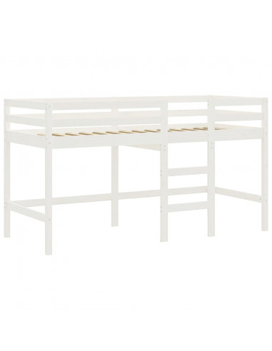 Letto a Soppalco con Tunnel Bambini Blu 90x190cm Massello Pino