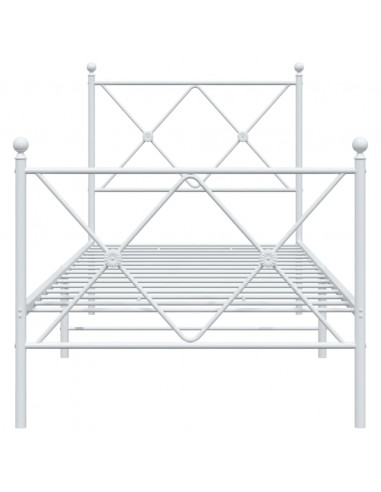 Giroletto con Testiera e Pediera Metallo Bianco 75x190 cm