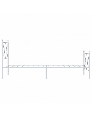 Giroletto con Testiera e Pediera Metallo Bianco 75x190 cm