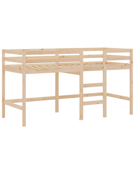 Letto a Soppalco con Tunnel Bambini Bianco e Nero 80x200cm Pino