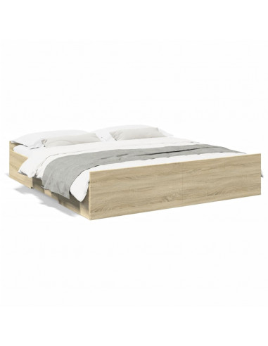 Giroletto Cassetti Rovere Sonoma 180x200 cm Legno Multistrato