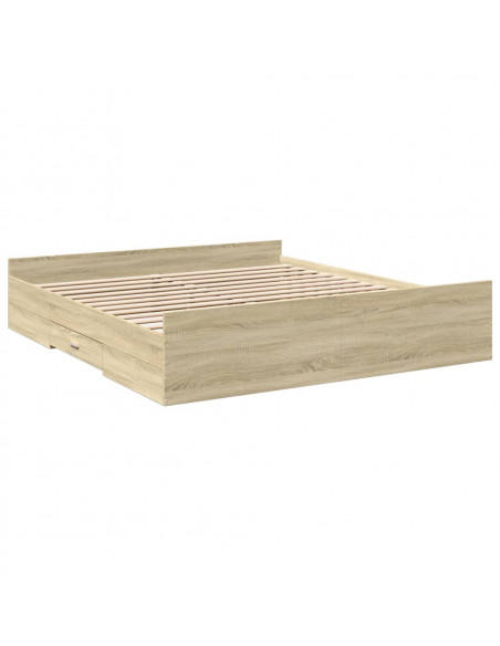 Giroletto Cassetti Rovere Sonoma 180x200 cm Legno Multistrato