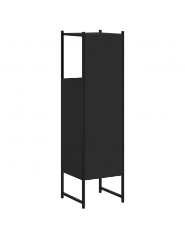 Mobile da Bagno Nero 33x33x120,5 cm in Legno Multistrato