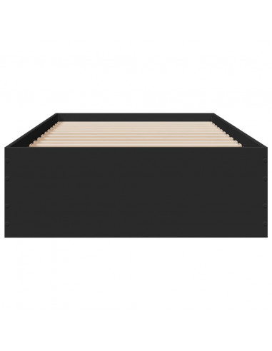 Giroletto con Cassetti Nero 75x190 cm in Legno Multistrato