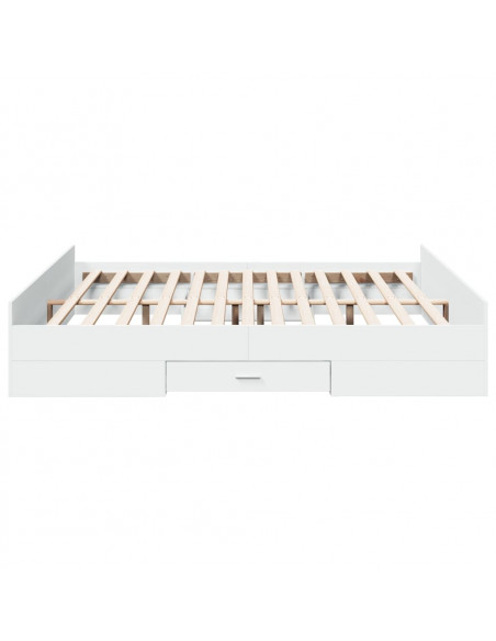 Giroletto con Cassetti Bianco 180x200 cm in Legno Multistrato