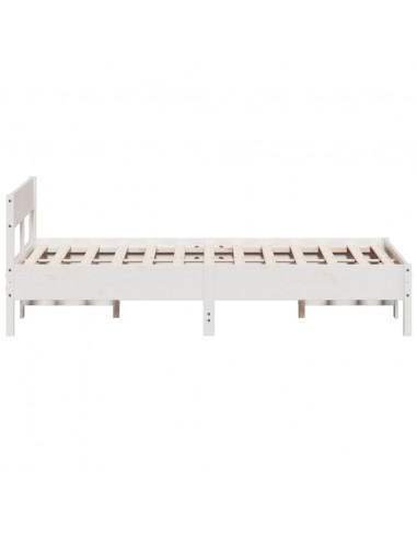 Giroletto con Testiera Bianco 150x200 cm Legno Massello di Pino