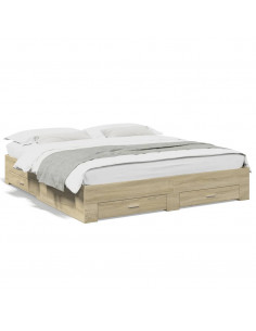 Giroletto Cassetti Rovere Sonoma 180x200 cm Legno Multistrato 2