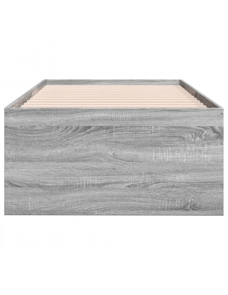 Divano Letto con Cassetti Grigio Sonoma 90x190 cm Multistrato