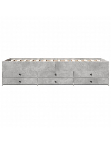 Divano Letto con Cassetti Grigio Cemento 90x190 cm Multistrato