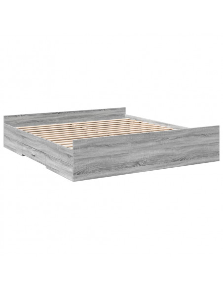 Giroletto Cassetti Grigio Sonoma 200x200 cm Legno Multistrato