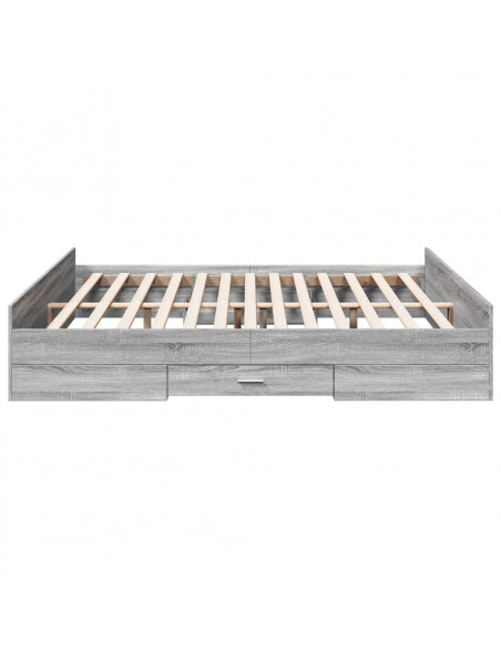 Giroletto Cassetti Grigio Sonoma 200x200 cm Legno Multistrato