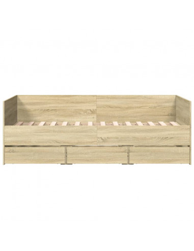 Divano Letto con Cassetti Rovere Sonoma 75x190 cm Multistrato